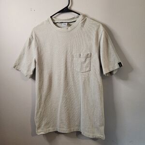 Zara Men's Size Medium Heavyweight Pocket Tee in Textured Beige - Like New